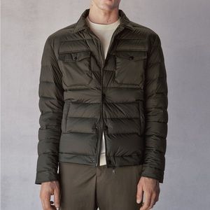 Massimo Dutti Quilted Down Jacket Dark Green(Khaki) Size L